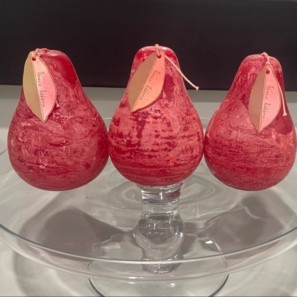 Set of 3-Red Pear-Shaped Candles by Vance Kitira
